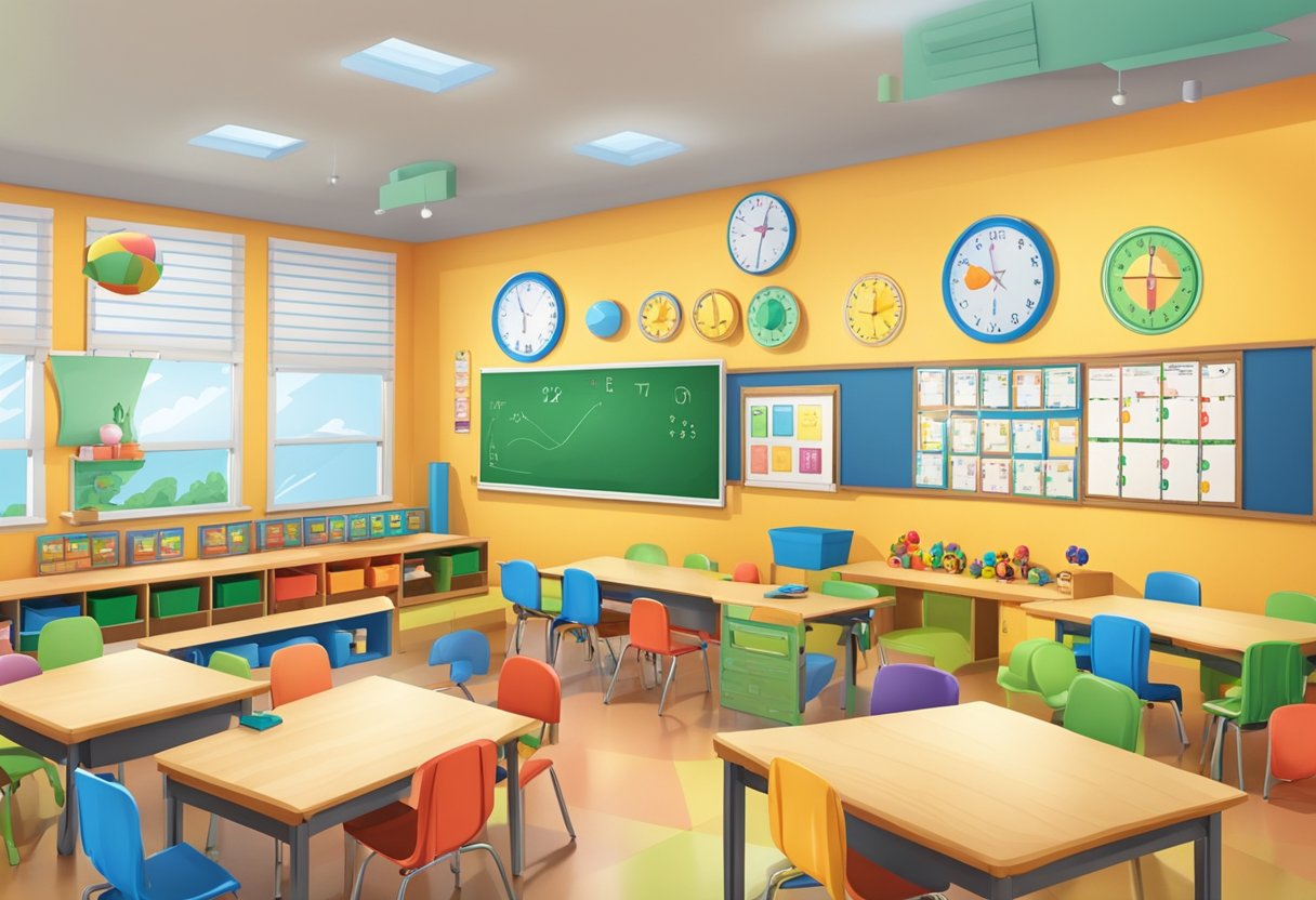 A colorful classroom with various math games and activities set up for independent rotation