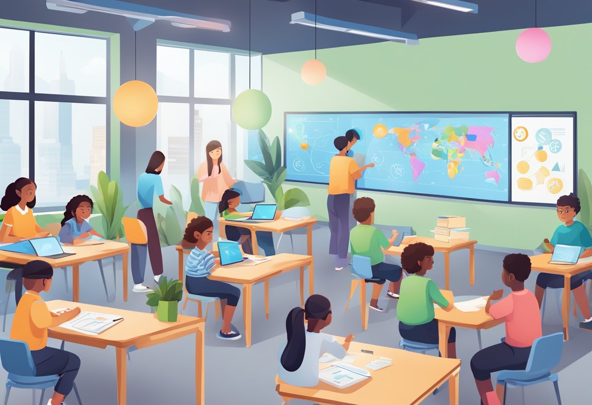Real-World Examples of AI in Primary Education: Transforming Classroom Learning Examples of AI,education LearningMole A classroom setting with young students engaged in hands-on activities using AI technology to solve problems and create innovative solutions