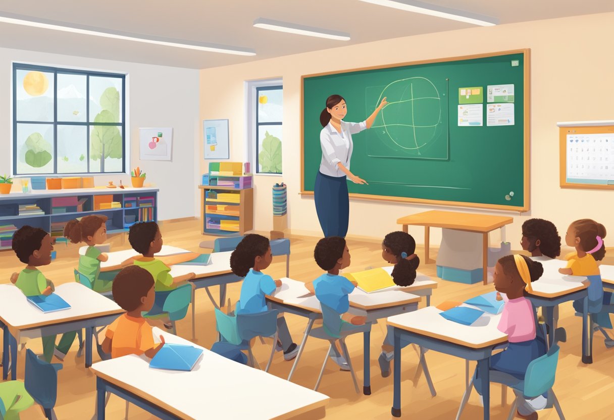 AI-Powered Tools for Primary Teachers in Classroom Management AI-Powered Tools,classroom LearningMole A classroom scene with Edla BenQ Boards and AI-powered tools used by primary teachers for interactive learning and classroom management