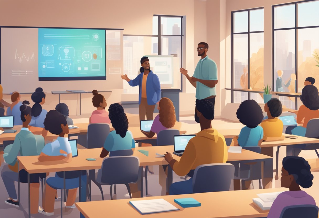 Case Studies: Successful AI Integration in Schools Worldwide AI Integration,schools LearningMole A diverse group of students and teachers interact with AI technology in a modern classroom setting