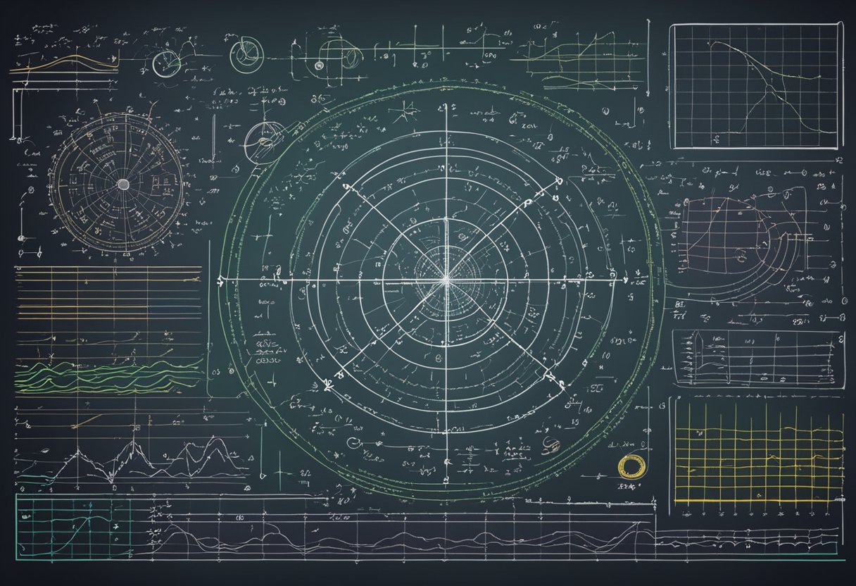 Advanced Numbers Techniques for Upper Primary Classes: Fun Strategies Numbers,Mathematics LearningMole Numbers: A chalkboard filled with complex calculus equations and diagrams, surrounded by colorful charts and graphs