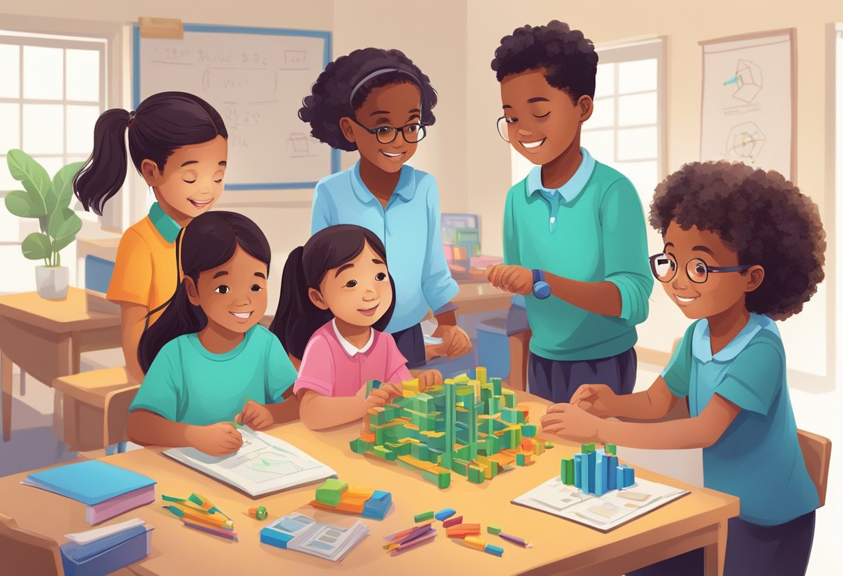 Advanced Numbers Techniques for Upper Primary Classes: Fun Strategies Numbers,Mathematics LearningMole Numbers: A group of diverse upper primary students eagerly engage in hands-on activities, exploring advanced mathematical concepts with enthusiasm and curiosity