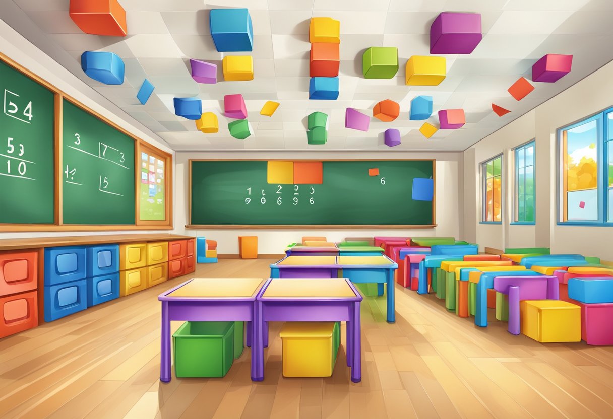 Top 10 Classroom Activities for Teaching Numbers: Fun Ways to Engage Young Learners Numbers LearningMole Numbers: A colorful classroom with various number-related activities such as counting blocks, number puzzles, and number lines displayed on the walls