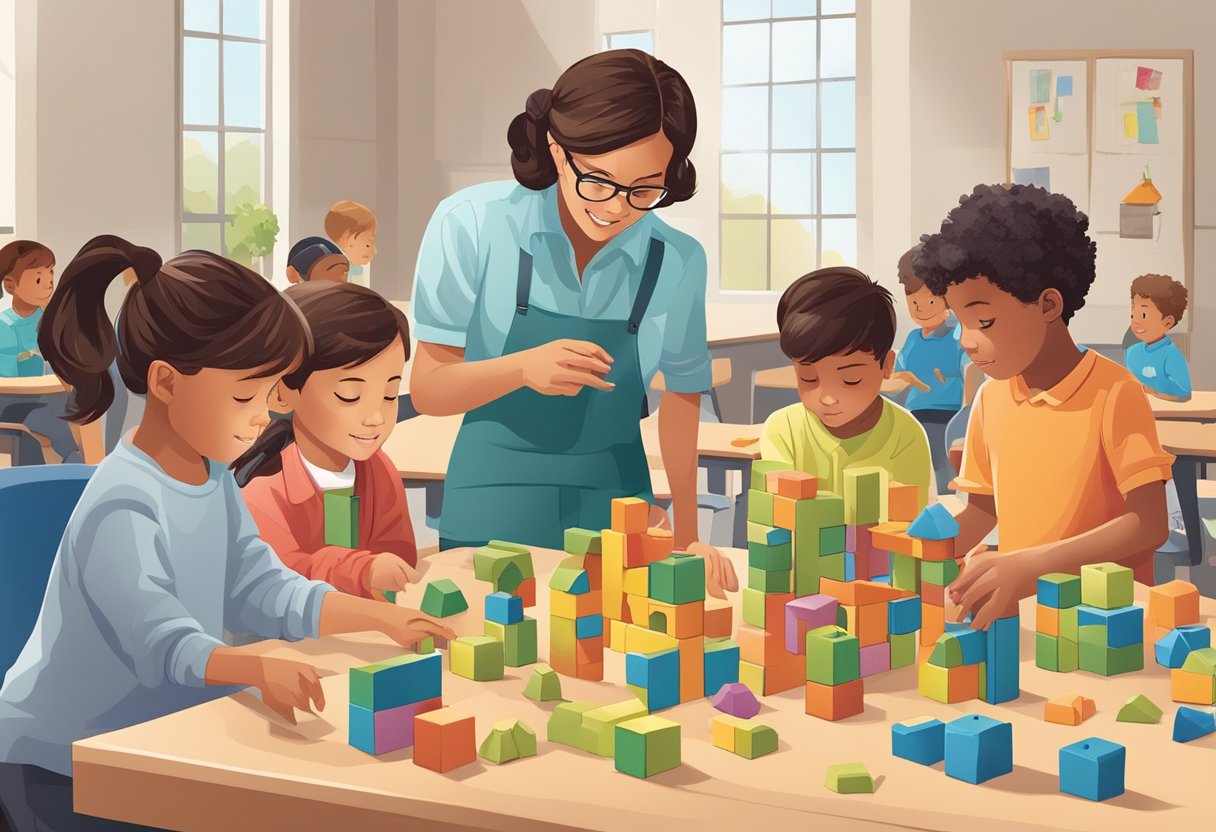 Real-Life Applications of Problem-Solving in Primary Education: Building Practical Skills for Young Learners Problem-Solving LearningMole Problem-Solving in Primary Education: A group of young students engaged in various hands-on activities, such as building structures with blocks and solving puzzles, while a teacher observes and guides them
