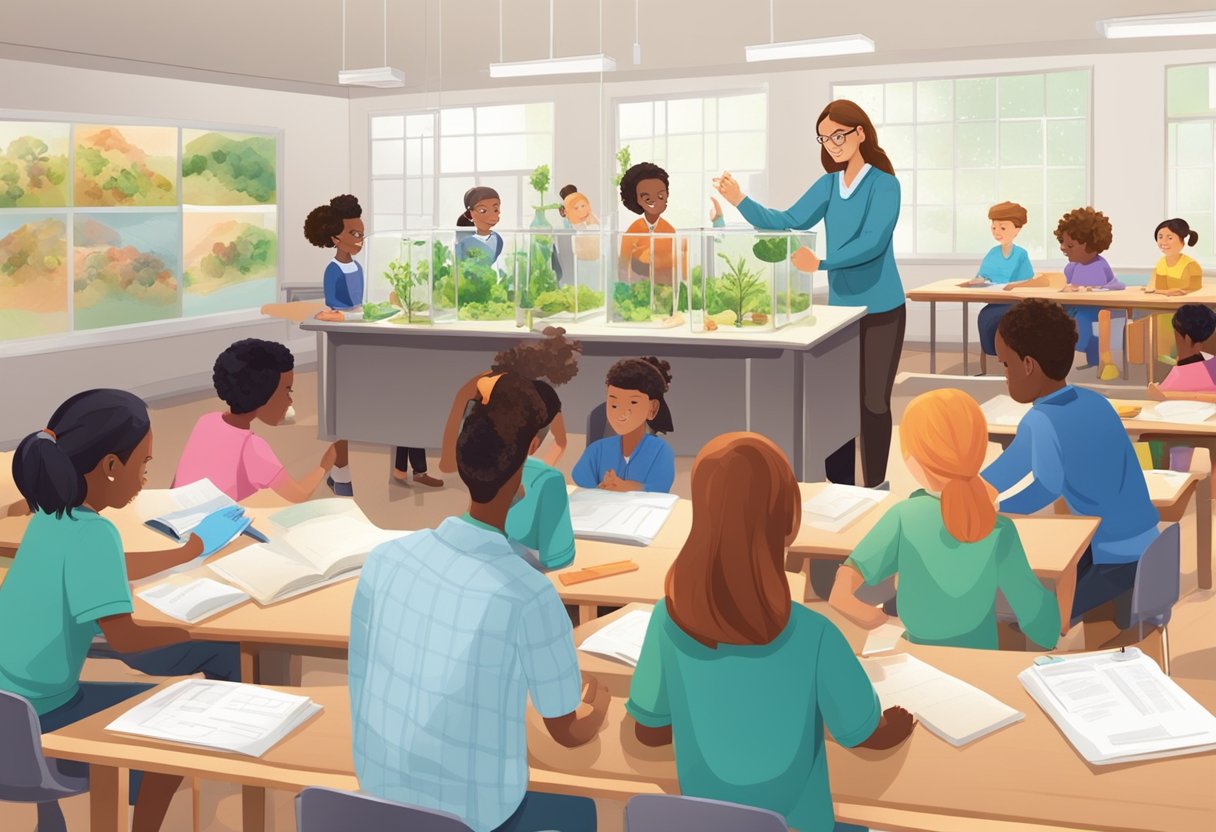 Advanced Biology Techniques for Upper Primary Classes Advanced biology,biology,upper primary LearningMole Advanced Biology Techniques: A classroom setting with students engaged in hands-on biology experiments and interactive discussions led by a teacher