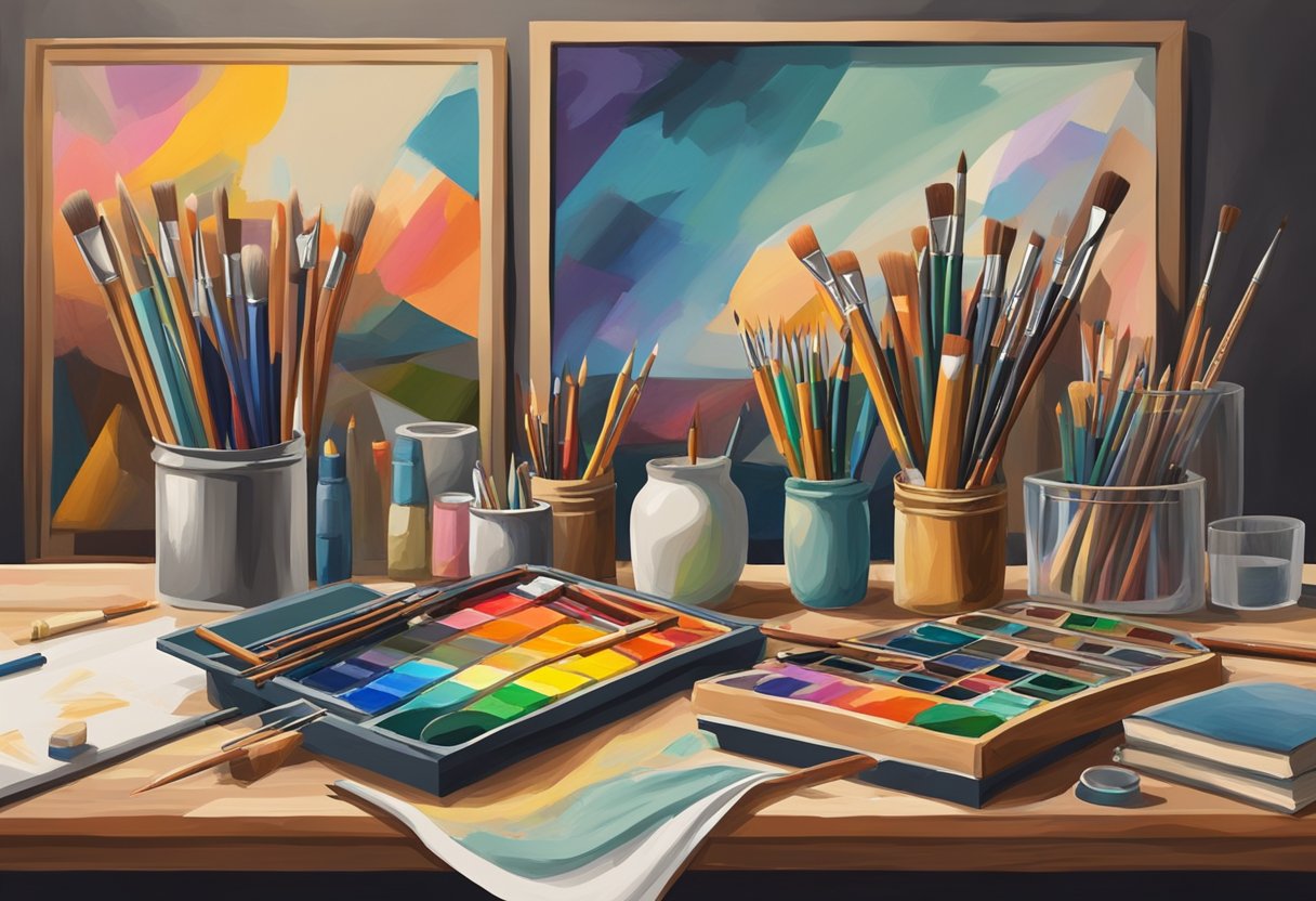 Comprehensive Guide to Art History for Primary Students: Exploring Creativity Art history,Primary students LearningMole Art history: A colorful palette of paintbrushes, pencils, and canvases arranged on a wooden art table, surrounded by art history books and posters