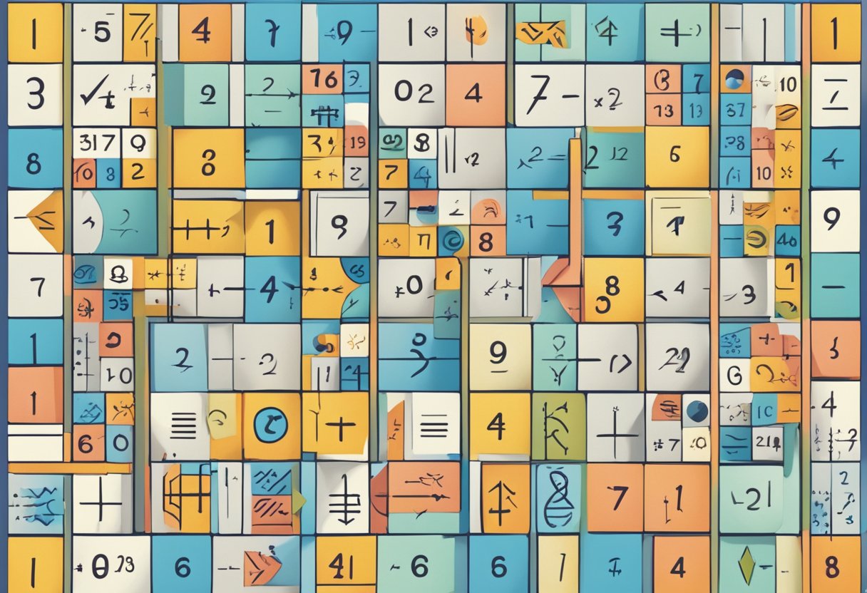 Mental Maths Strategies: Quick Tips to Sharpen Your Number Skills mental math,Addition LearningMole Mental Maths Strategies: A variety of numbers and symbols arranged in a grid, with arrows and lines connecting them to show mental maths strategies