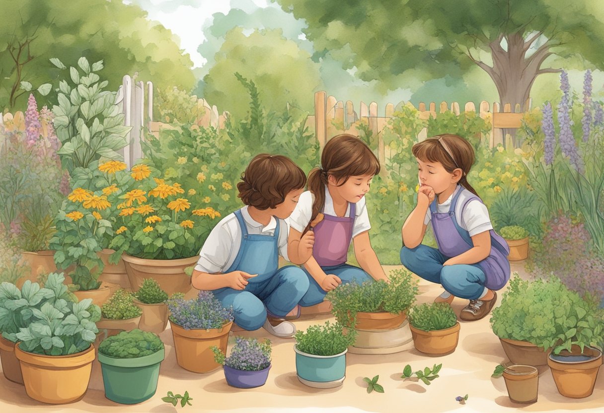 Sensory Learning Activities: Enhancing Child Development Through Play Sensory Learning,Sensory play,sensory activities LearningMole Sensory Learning Activities: Children explore a garden, touching plants, smelling flowers, and listening to birds. A table holds jars of herbs and spices for a sensory guessing game