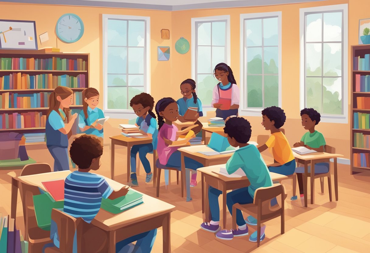 Gifted and Talented Education: Nurturing Exceptional Minds gifted and talented,gifted LearningMole Gifted and Talented Education: A group of young students engage in stimulating discussions and activities, showcasing their curiosity and intelligence. The room is filled with books, educational materials, and colorful learning tools