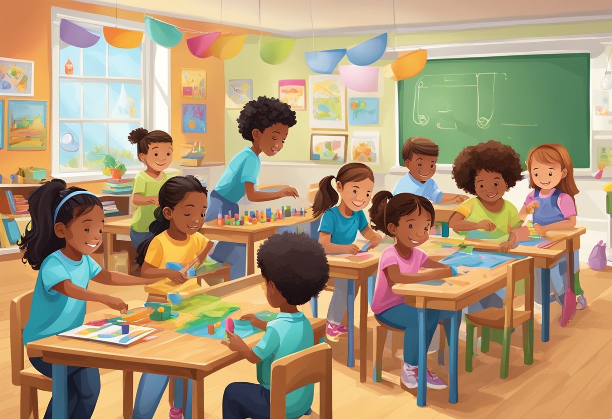 Enrichment Programme Ideas: Creative Concepts for Personal Growth Enrichment programme,creativity,skills LearningMole Enrichment Programme Ideas: Children engaged in various activities such as arts and crafts, sports, music, and science experiments in a vibrant and organized after-school enrichment program setting