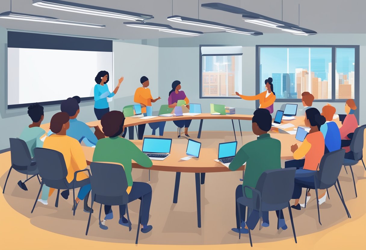 District-wide Learning Platform: Revolutionising Local Education Systems district-wide learning,platforms LearningMole District-wide Learning Platform: Educators gather in a virtual conference room, engaging in professional development workshops on a district-wide learning platform