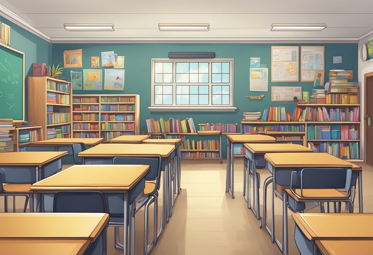 Secondary School Resources: Your Guide to Enhanced Learning Materials Secondary school,Secondary,resources LearningMole Secondary School Resources: A classroom filled with desks, chairs, textbooks, and educational posters on the walls. Shelves are stocked with various school supplies like notebooks, pens, and rulers