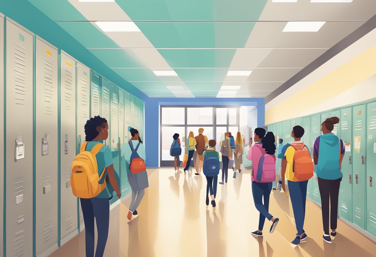 Secondary School Resources: Your Guide to Enhanced Learning Materials Secondary school,Secondary,resources LearningMole Secondary School Resources: A bustling high school hallway filled with lockers, students chatting, and teachers bustling about, with colorful posters and educational resources lining the walls