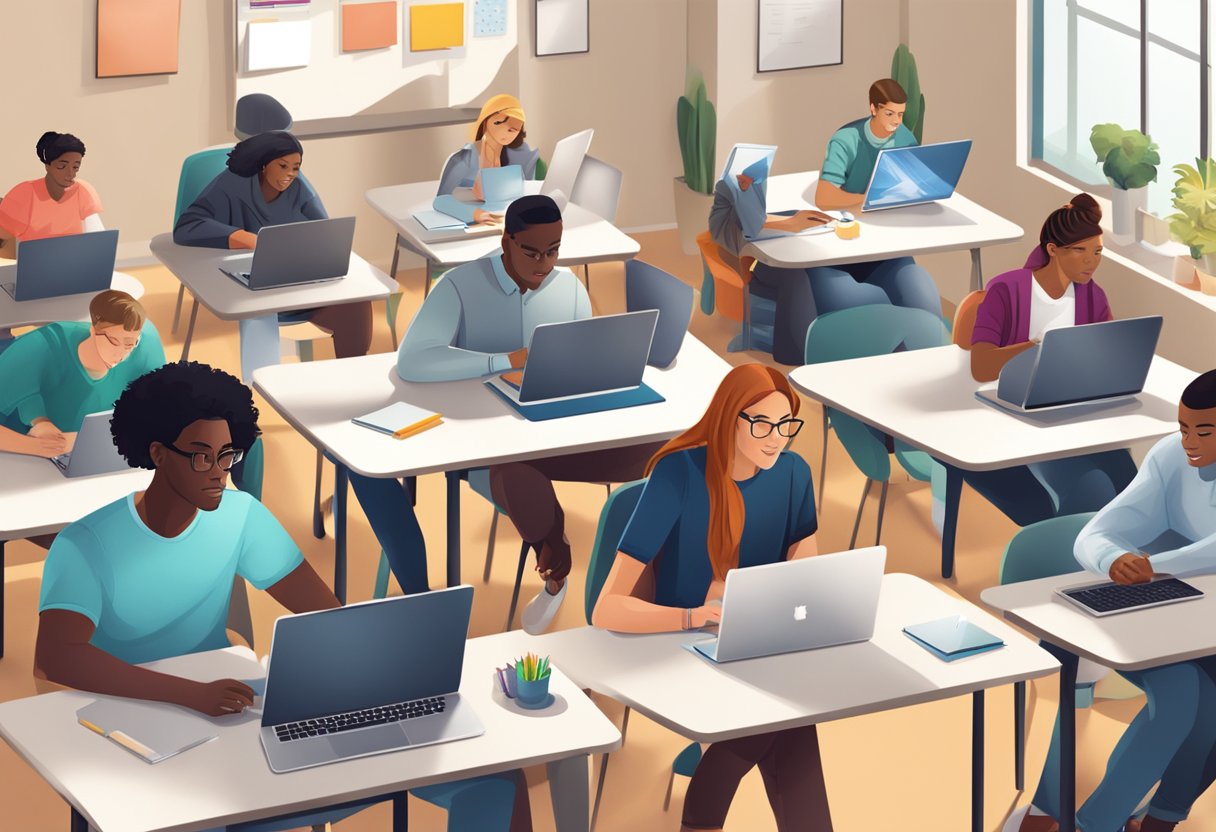 International School Materials: Your Guide to Selecting the Best Resources International school,IB LearningMole International school: A diverse group of students using laptops, tablets, and interactive whiteboards in a modern classroom setting