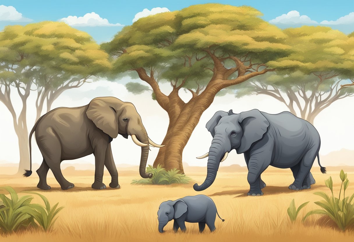 African Animals and Habitats Activities: Fun Ways to Explore Wildlife with Your Children African animals,Africa LearningMole African Animals and Habitats Activities: A lion, giraffe, and elephant roam the savanna, while a hippo rests in a watering hole. Baobab trees and acacia dot the landscape