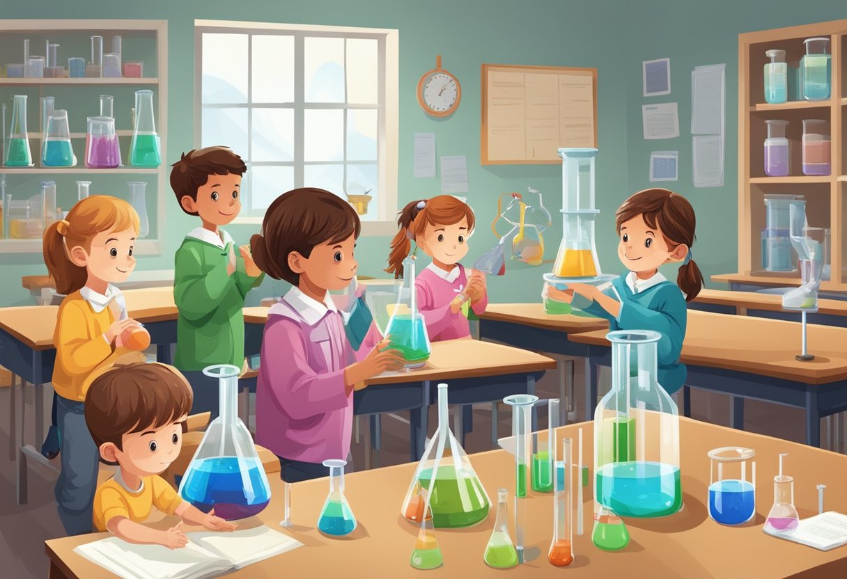 Primary Science Projects Singapore: Engaging Activities for Young Learners Science Projects,Singapore LearningMole Primary Science Projects Singapore: A group of children in a classroom conducting experiments with beakers, test tubes, and various scientific equipment