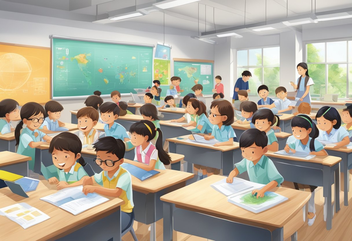 Primary Science Projects Singapore: Engaging Activities for Young Learners Science Projects,Singapore LearningMole Primary Science Projects Singapore: A classroom filled with children using advanced technology and scientific tools for primary science projects in Singapore