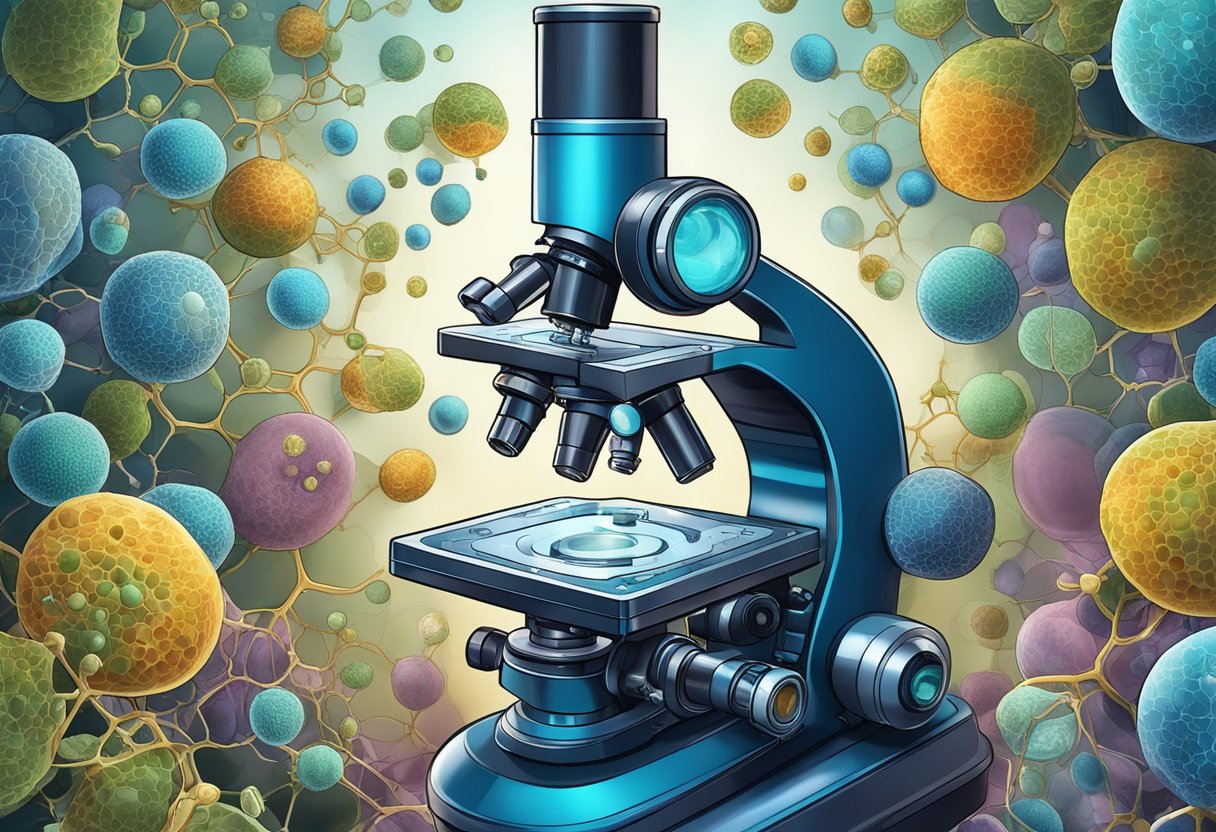Primary Science Projects Singapore: Engaging Activities for Young Learners Science Projects,Singapore LearningMole Primary Science Projects Singapore: A microscope revealing a tiny world of cells and organisms, with biomimetic designs and structures in the background