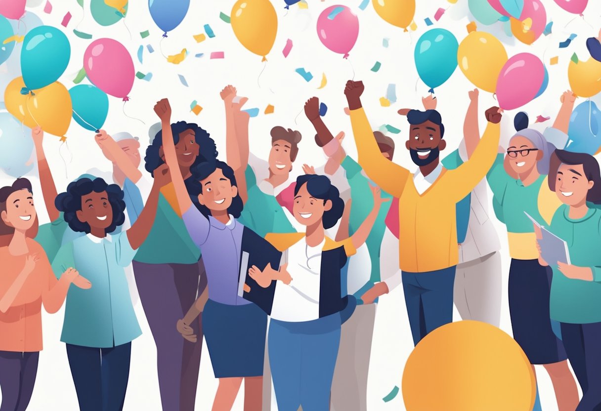 Teaching Quotes Short: Inspiring Words for Educators Quotes short,educator,celebrate LearningMole A group of educators standing in a circle, holding up quote signs and smiling. Balloons and confetti decorate the room