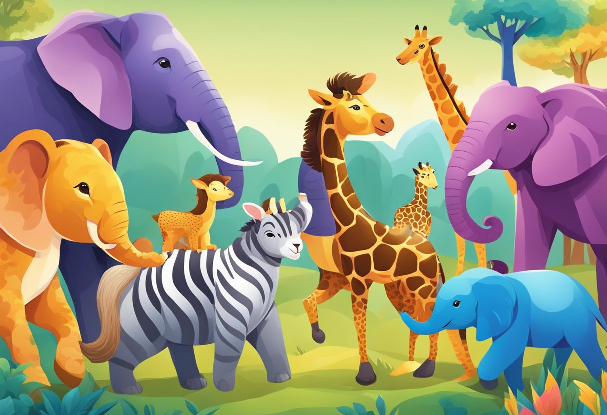 Quotes for Kids: Inspiring Messages for Young Minds Quotes for Kids,child LearningMole A group of diverse animals playing together in a vibrant and colorful setting, showing joy and companionship