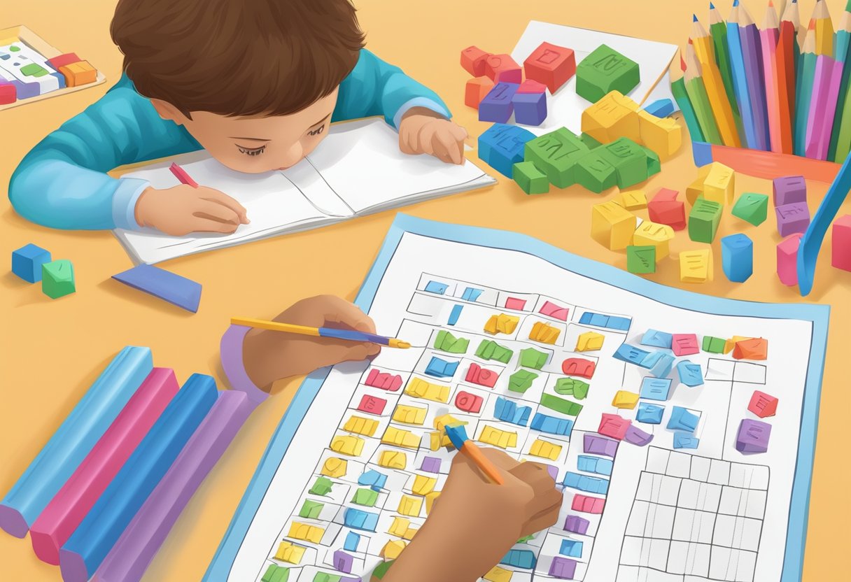 Year One Spelling Activities: Fun Ways to Boost Literacy Skills Spelling activities,vocabulary,words LearningMole Year One Spelling Activities: A child arranging letter blocks to form words, with colorful spelling activity sheets and a pencil nearby