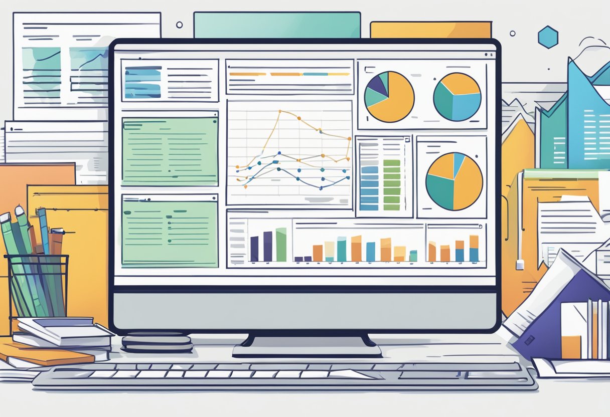 Online Learning - Maximising Engagement in Digital Classrooms Online Learning,digital LearningMole Online Learning: A computer screen with a chart showing risk management strategies, surrounded by legal documents and online learning materials
