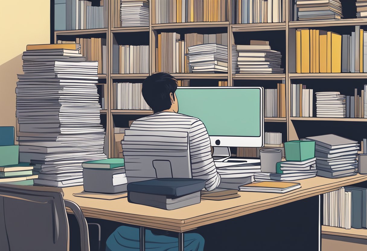 Institutional Subscriptions: Maximising Value for Academic Libraries institutional subscription,education,student LearningMole A person sitting at a desk surrounded by stacks of journals and research papers, accessing institution subscriptions on a computer