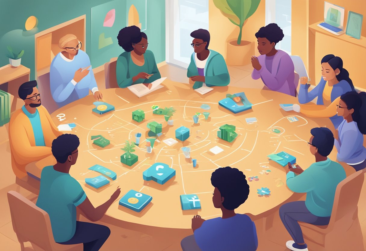 Educational Games Membership: Unlock a World of Learning Fun! Educational Games,games LearningMole Educational Games Membership: A group of diverse individuals engage in educational games, surrounded by symbols of support and community