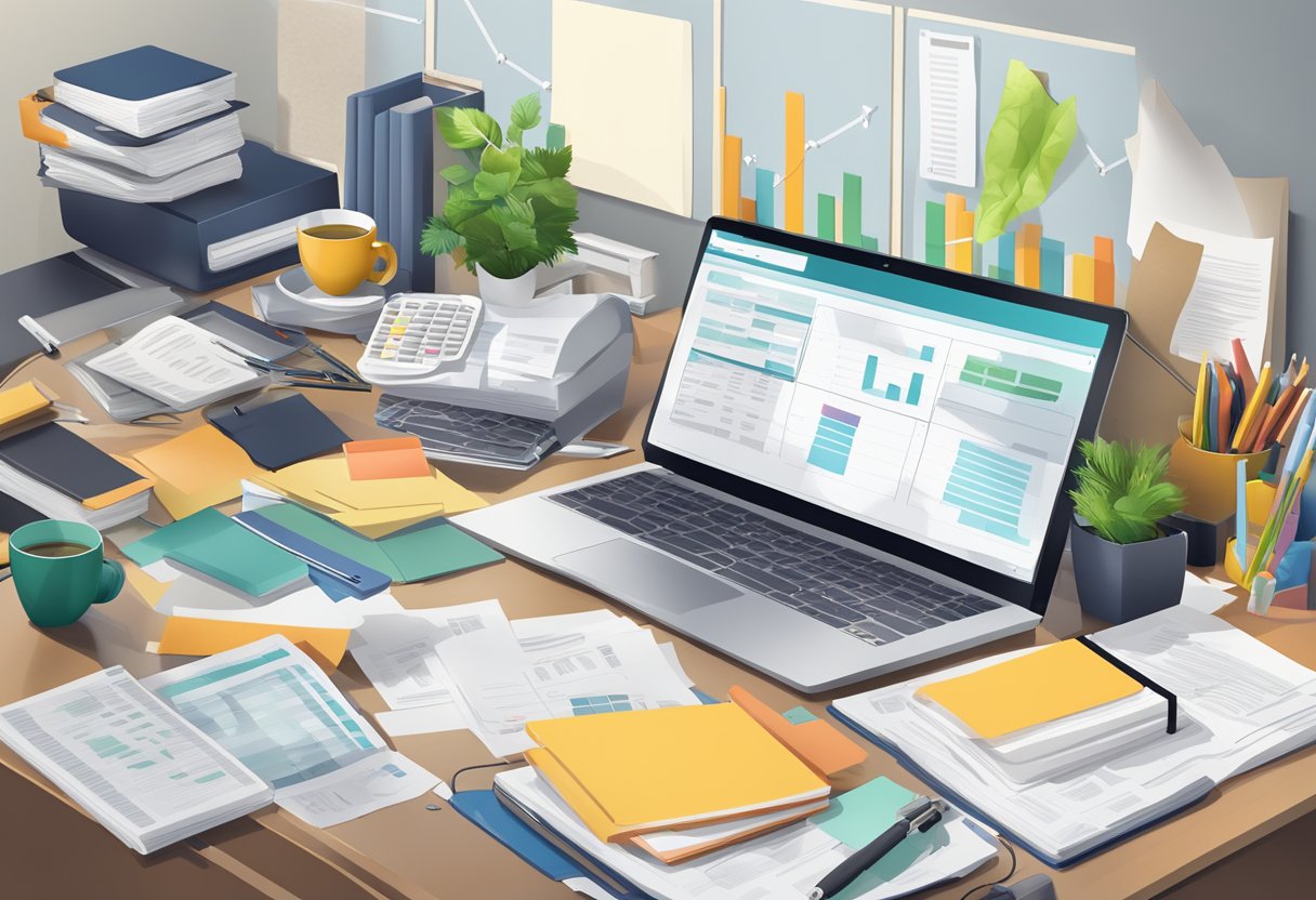 Resource Library Pricing: How to Value Your Information Hub resource library,resources LearningMole Resource Library Pricing: A cluttered desk with open binders, scattered papers, and a computer screen displaying pricing information