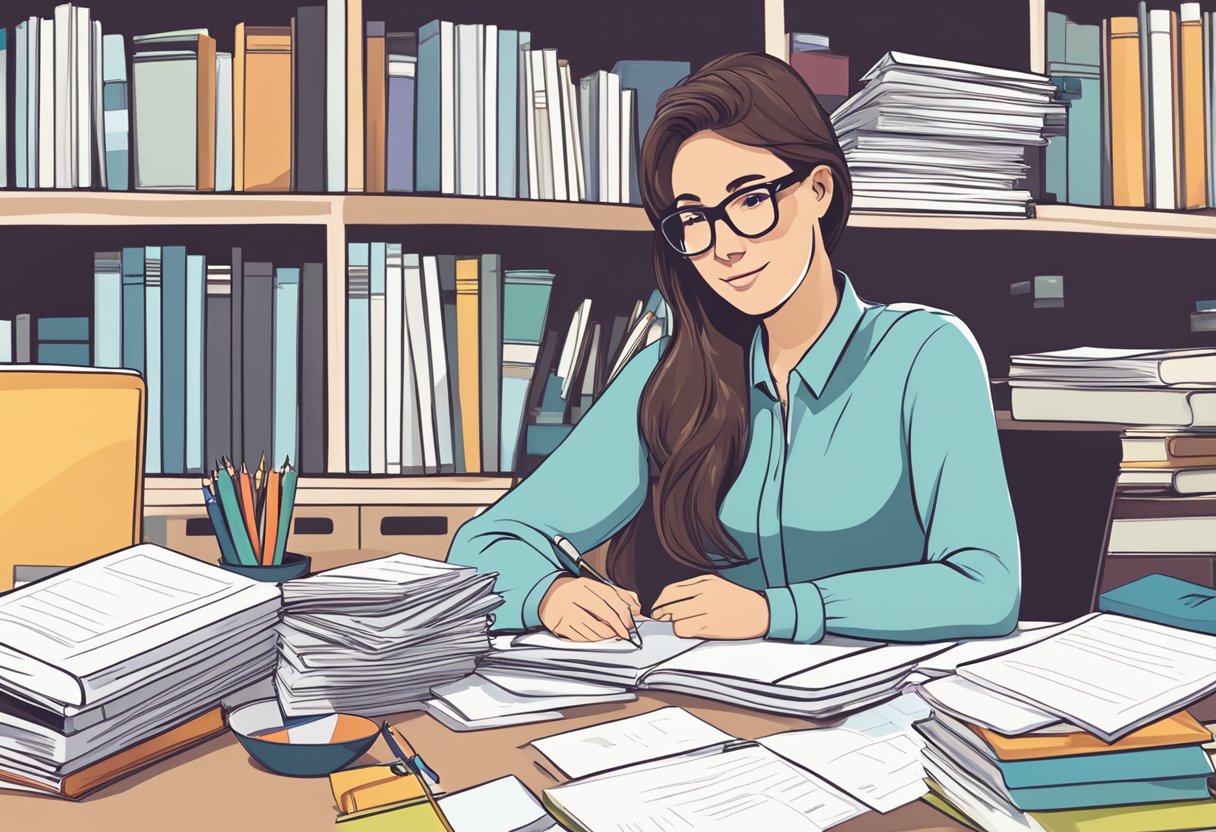 Premium vs Free Teaching Resources: Weighing the Benefits for Educators teaching resources,free,premium LearningMole Premium vs Free Teaching Resources: A teacher at a desk, surrounded by stacks of worksheets and activity books. On one side, a pile of premium resources, on the other, a stack of free materials