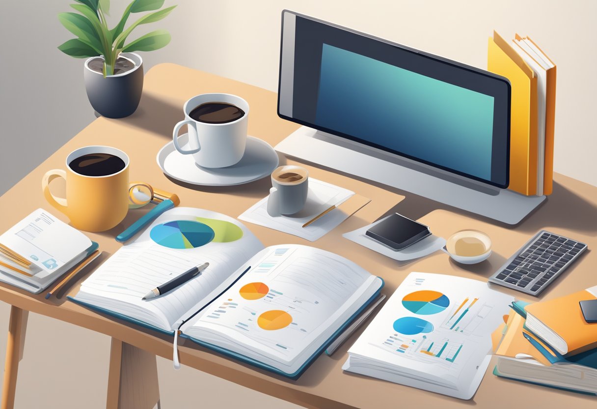 Ready-Made Lesson Materials: Your Quick-Start Guide for Effortless Teaching ready-made lesson,lesson LearningMole Ready-Made Lesson Materials: A desk with a laptop, books, and a cup of coffee. A bulletin board with CPD resources, charts, and graphs. A stack of lesson plans and training materials