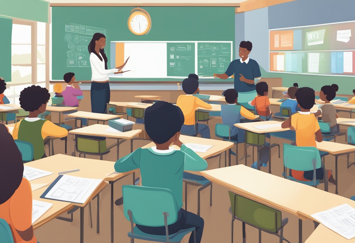 Education Platform Demo: A Guided Walkthrough for New Users education platform,education LearningMole Education Platform Demo: A classroom setting with a teacher at the front, students at desks, and a digital platform displayed on a screen