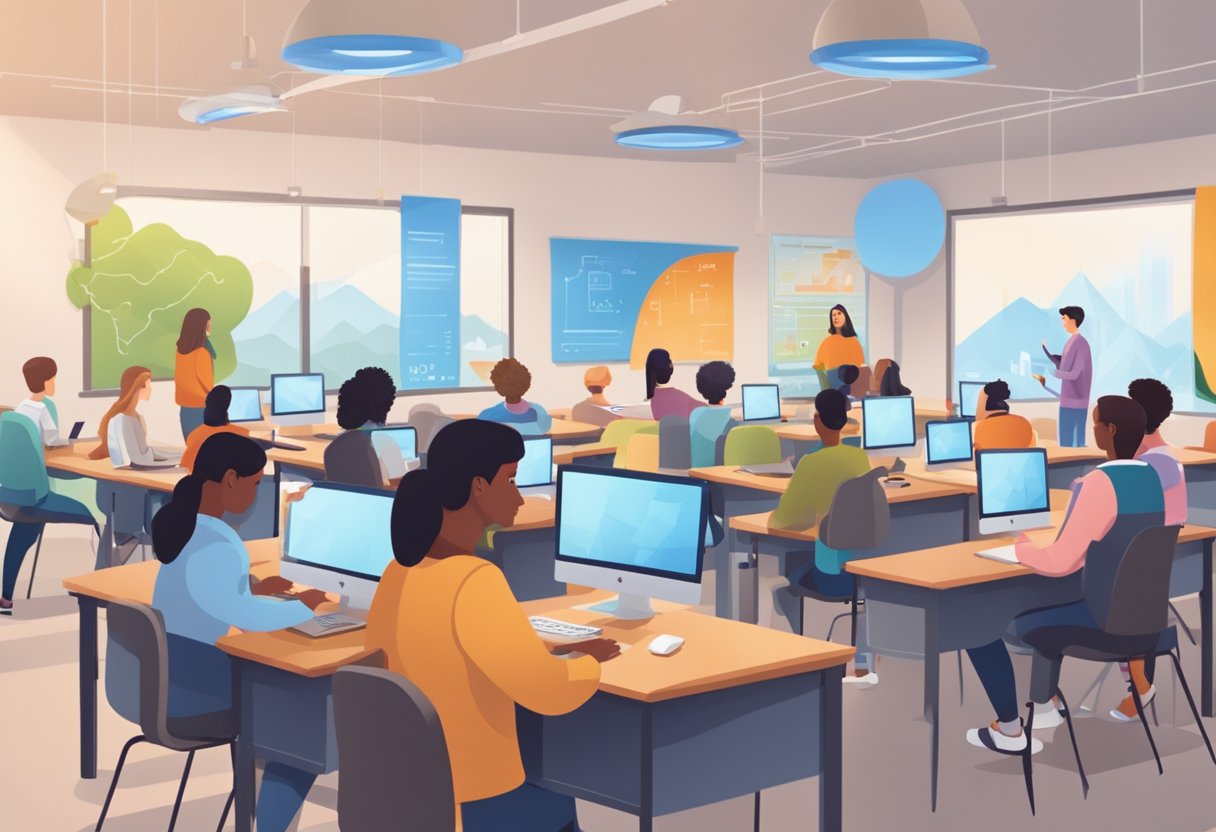 Student Behaviour Analysis Using AI: Enhancing Classroom Dynamics student behaviour,behaviour,Artificial intelligence LearningMole Student Behaviour Analysis Using AI: A classroom setting with AI analyzing student behavior through electronic devices and software