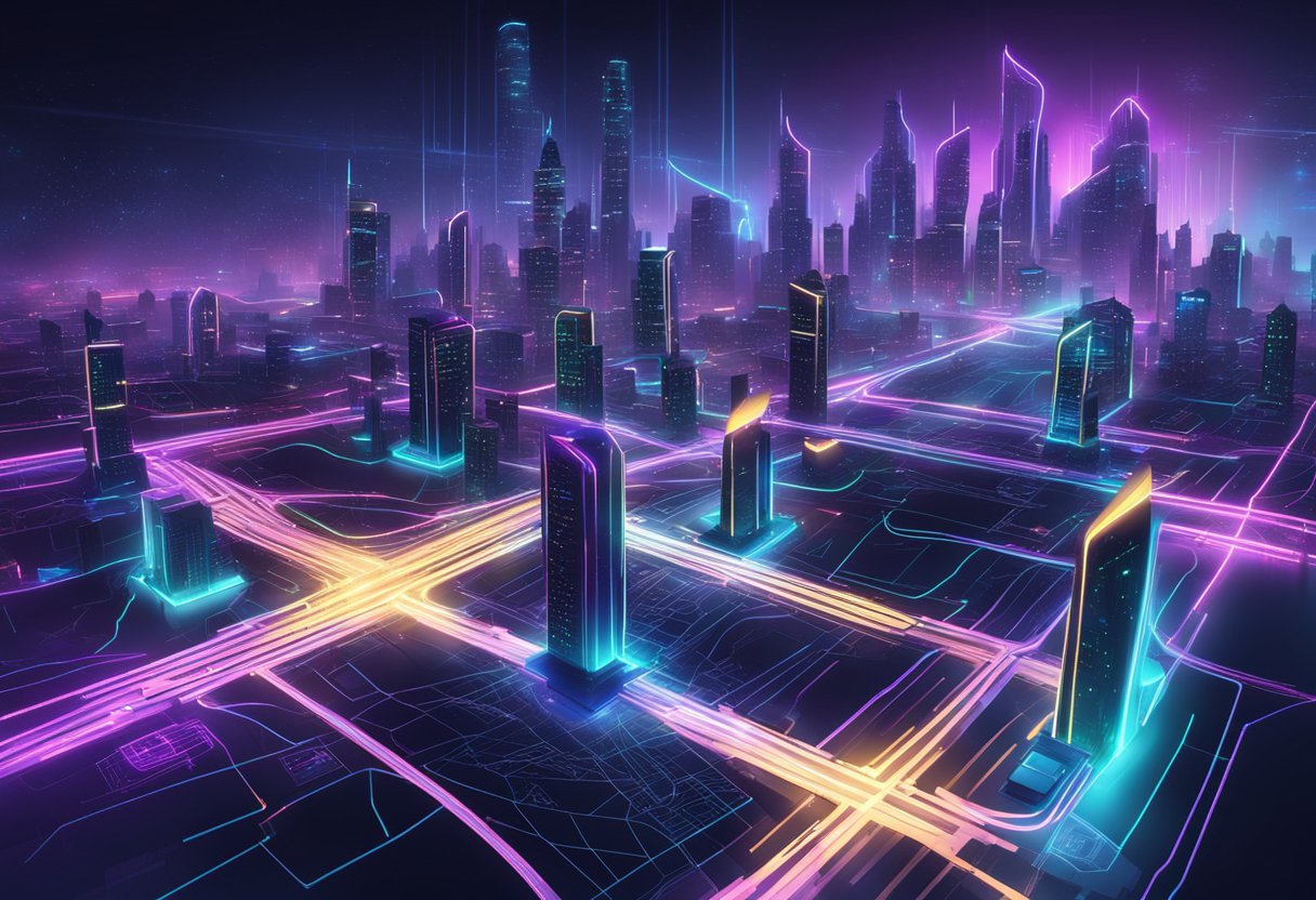 Essential Skills for an AI-Powered World: Thriving in the New Digital Landscape AI-powered world,artificial intelligence LearningMole Essential Skills for an AI-Powered World: A futuristic cityscape with interconnected circuit-like structures, glowing with neon lights and surrounded by digital data streams
