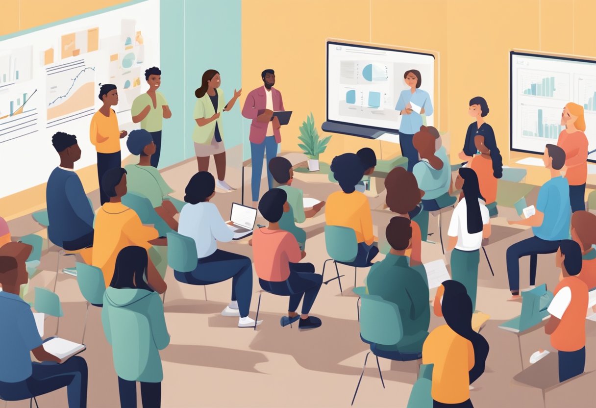 AI for School Administration: Streamlining Educational Management school administration,education LearningMole AI for School Administration: A diverse group of students and teachers engage in a discussion about ethical AI in a modern school setting