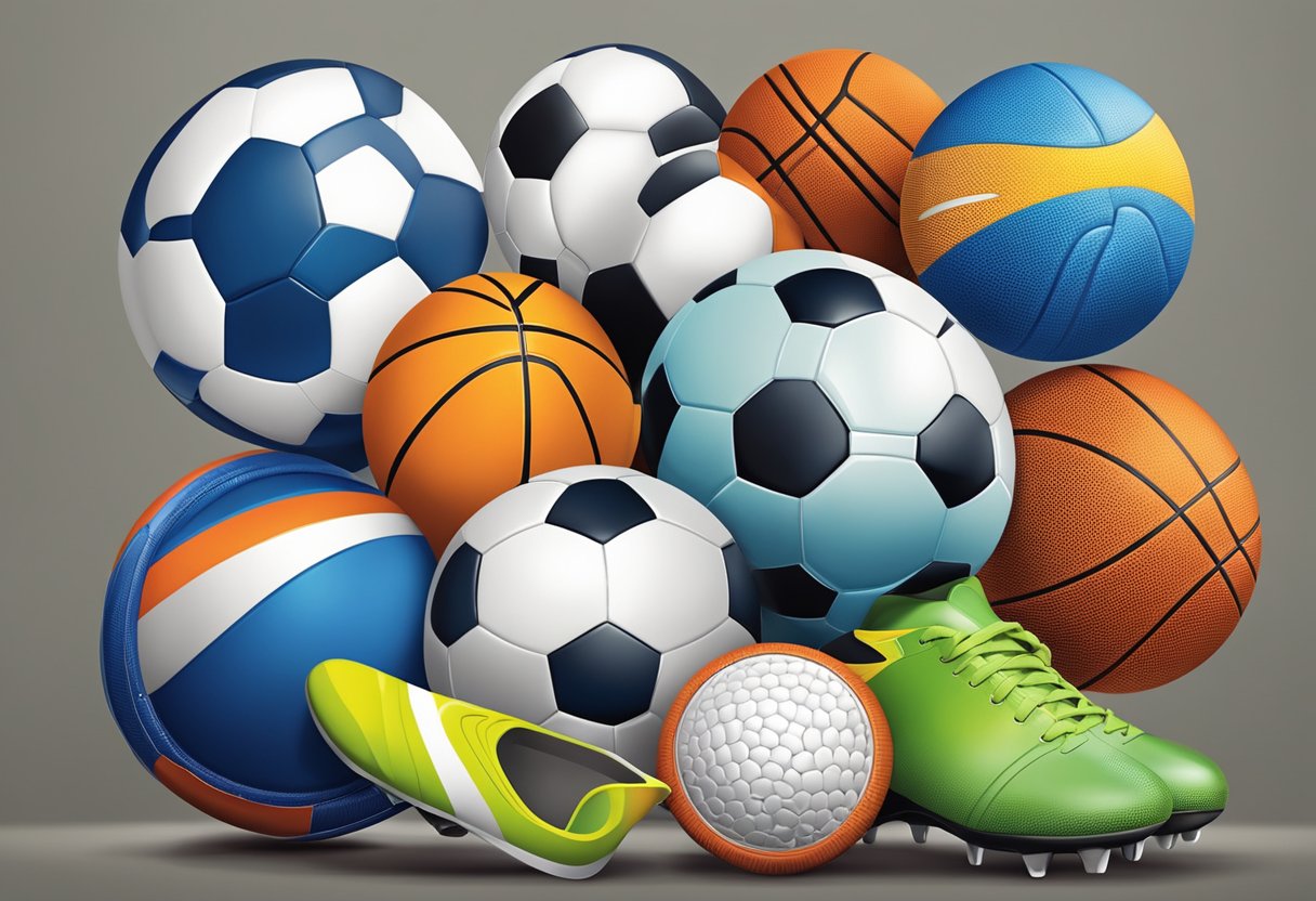 Sports Quotes for Kids: Inspiring Young Athletes sports quotes,child LearningMole A group of diverse sports equipment arranged in a dynamic and competitive formation