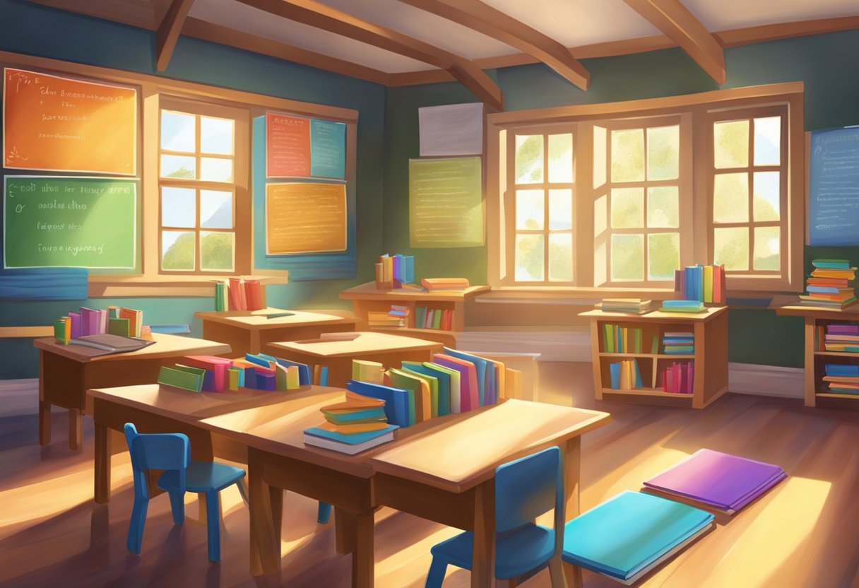 Quotes for Kids About Learning: Inspiring Young Minds to Embrace Education quotes about learning,learning LearningMole A colorful classroom with books, pencils, and a chalkboard filled with inspirational quotes about learning. Sunlight streams in through the windows, creating a warm and inviting atmosphere