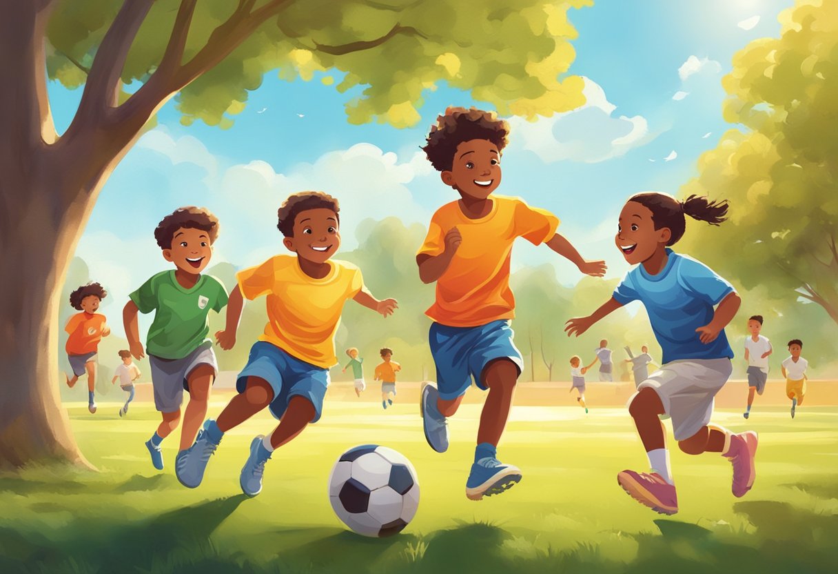 Football Quotes for Kids: Inspiring Sayings to Motivate Young Players Football Quotes,player,sport LearningMole Children playing football in a park, laughing and running around with colorful jerseys and a bright, sunny sky overhead