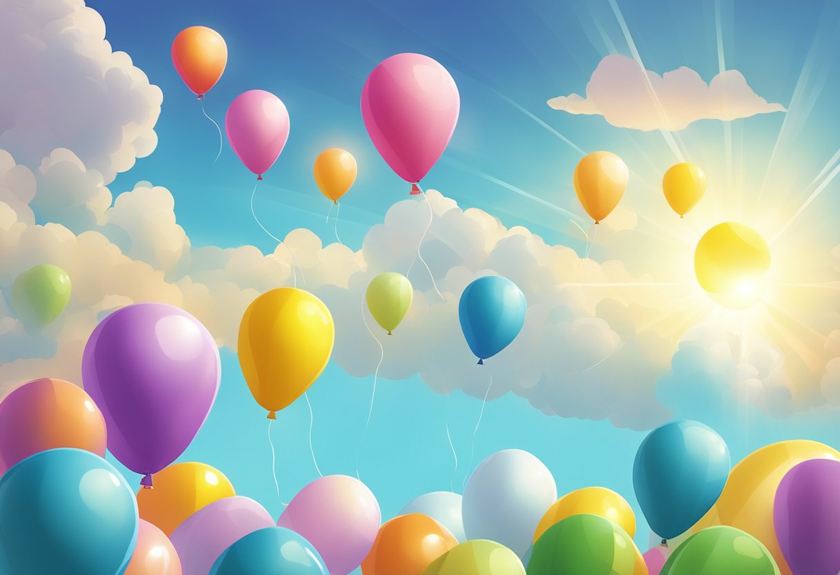 Short Inspirational Quotes for Kids: Empowering Young Minds Short inspirational quotes,quote,power LearningMole A group of colorful balloons floating in the air, with a bright sun shining in the background and a clear blue sky