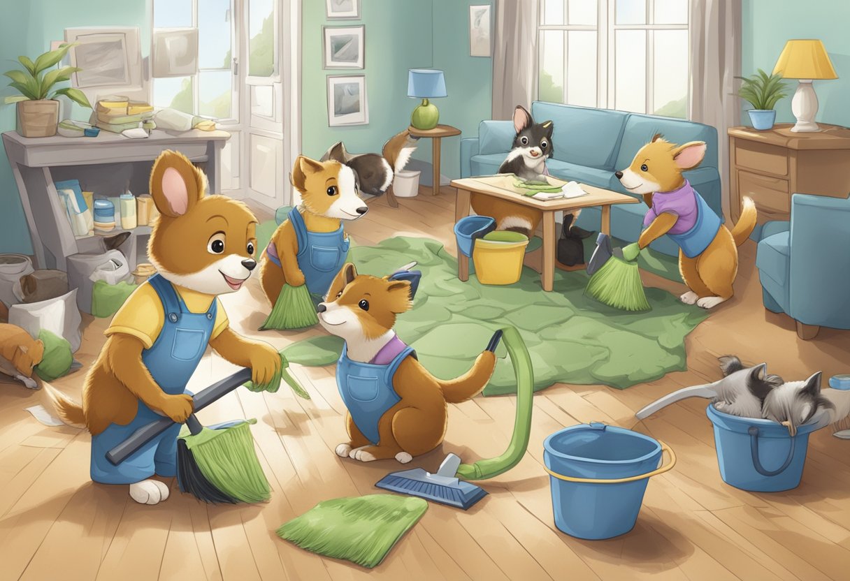 Responsibility Quotes for Kids: Instilling Values Early On Responsibility Quotes,Responsibility LearningMole A group of young animals working together to clean up their shared living space, each taking on different tasks to demonstrate responsibility