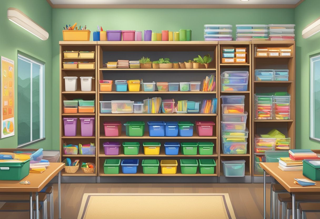 Classroom Organisation Tips: Enhancing Learning Strategies classroom organisation,teacher,resource LearningMole A classroom with labeled bins for seasonal and subject-specific organization. Shelves neatly arranged with materials for easy access