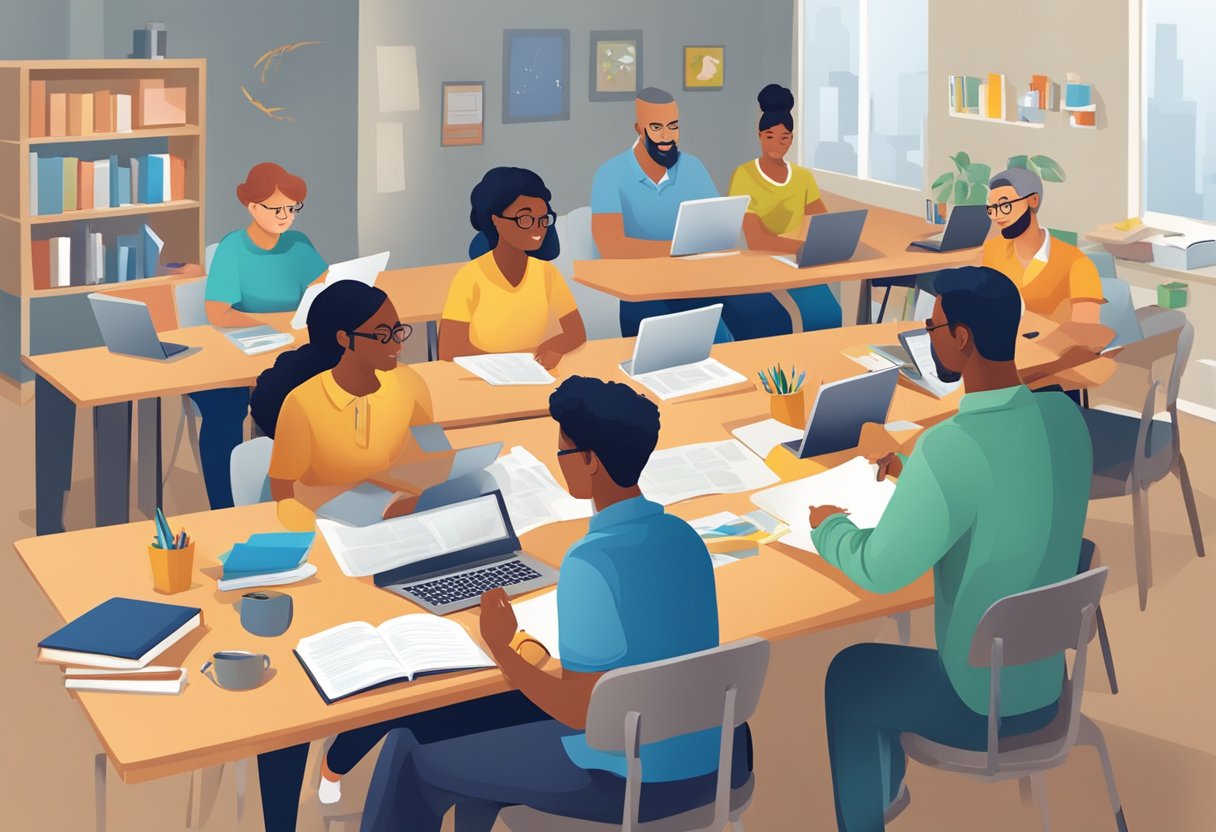 Learning Support Strategies: Enhancing Student Success Learning Support strategies,student LearningMole A group of diverse individuals engaged in various learning activities, with support strategies tailored to their specific needs