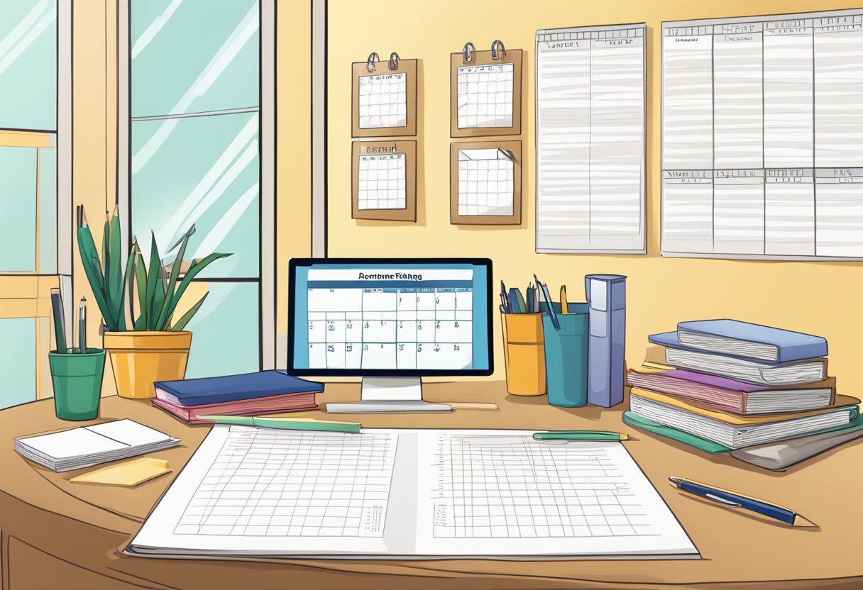 Parent Meeting Resources: Tips for Successful School Engagements Parent Meeting,school,parent LearningMole A desk with a calendar, schedule, and papers for parent-teacher meetings