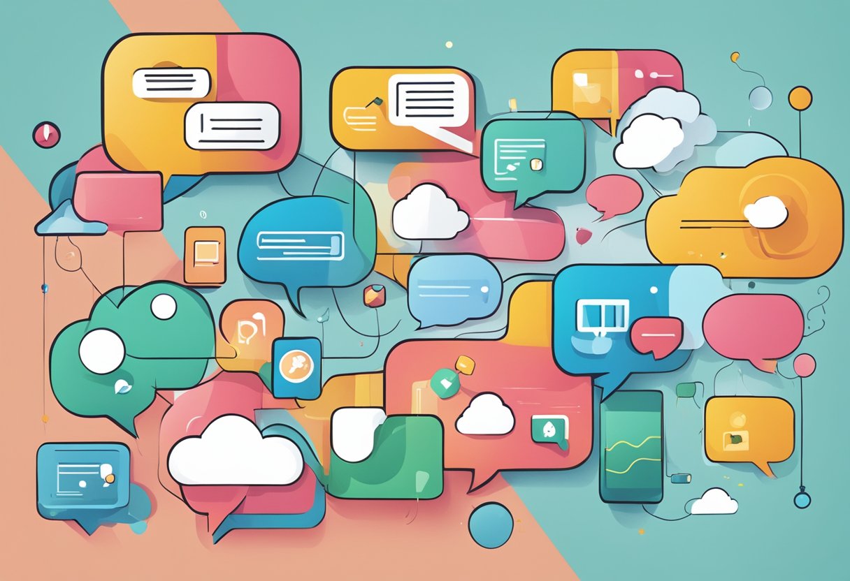 Communication Policy Guide: Crafting Effective Workplace Strategies communication policy,internal communication,external LearningMole Communication Policy Guide: A group of interconnected speech bubbles with various communication icons floating above them