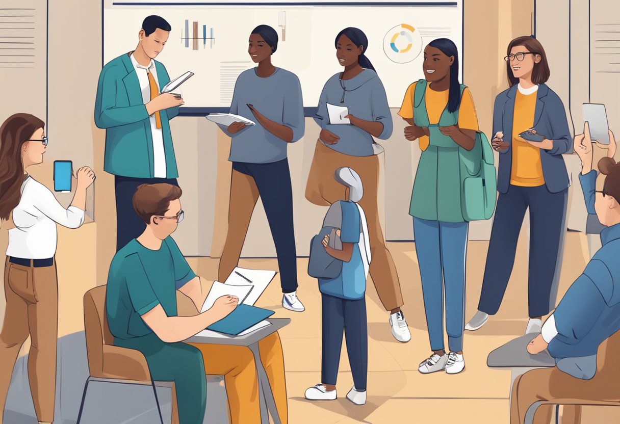 Communication Policy Guide: Crafting Effective Workplace Strategies communication policy,internal communication,external LearningMole Communication Policy Guide: A group of diverse individuals using various forms of communication, such as sign language, braille, and assistive devices, in a public setting