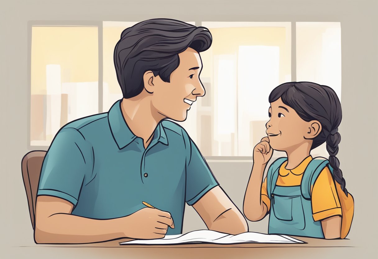 Family Involvement Ideas: Engaging Activities for Home Connection family involvement,family LearningMole Family Involvement Ideas: A parent and child engage in a conversation, with the parent actively listening and providing positive feedback. The child's expression shows they feel heard and valued