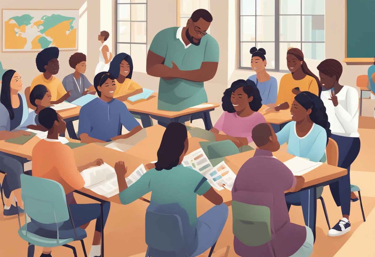 Cultural Awareness Lessons: Enhancing Global Understanding Cultural Awareness lessons,lesson,education,culture LearningMole A diverse group of people engaging in cultural activities and exchanging knowledge in a classroom setting