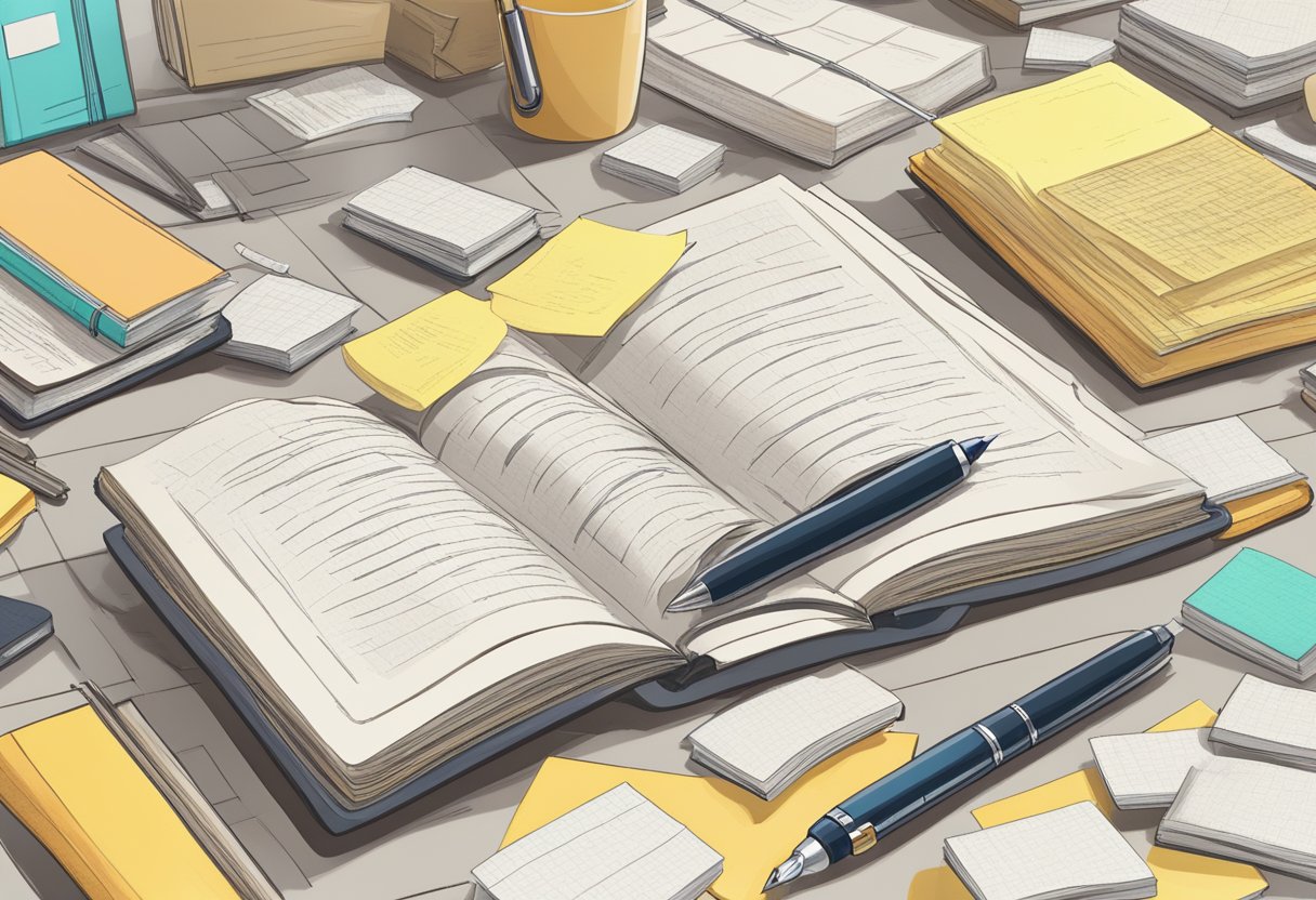 Basic Vocabulary Sheets: Your Guide to Essential Words Basic Vocabulary Sheets,learning LearningMole A desk with open books, flashcards, and a pen. Post-it notes with vocabulary words are scattered around