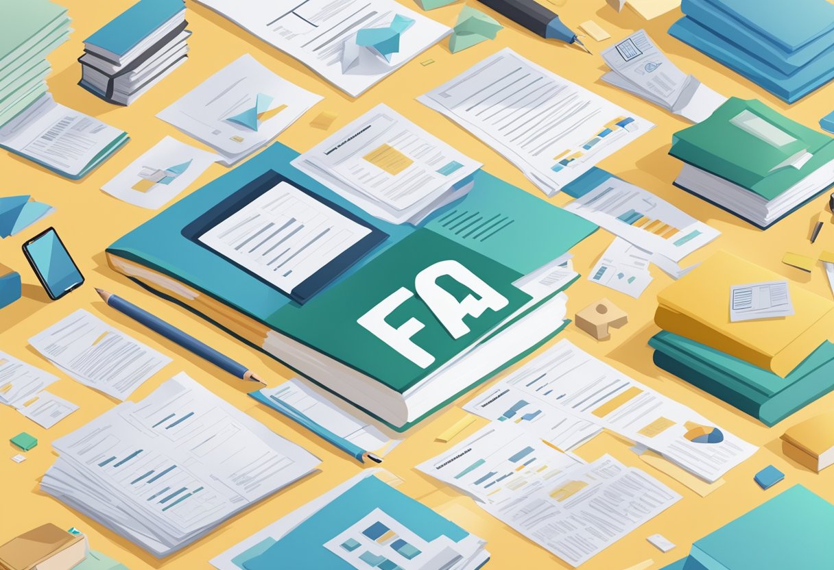 Basic Vocabulary Sheets: Your Guide to Essential Words Basic Vocabulary Sheets,learning LearningMole A stack of FAQ sheets surrounded by various basic vocabulary objects