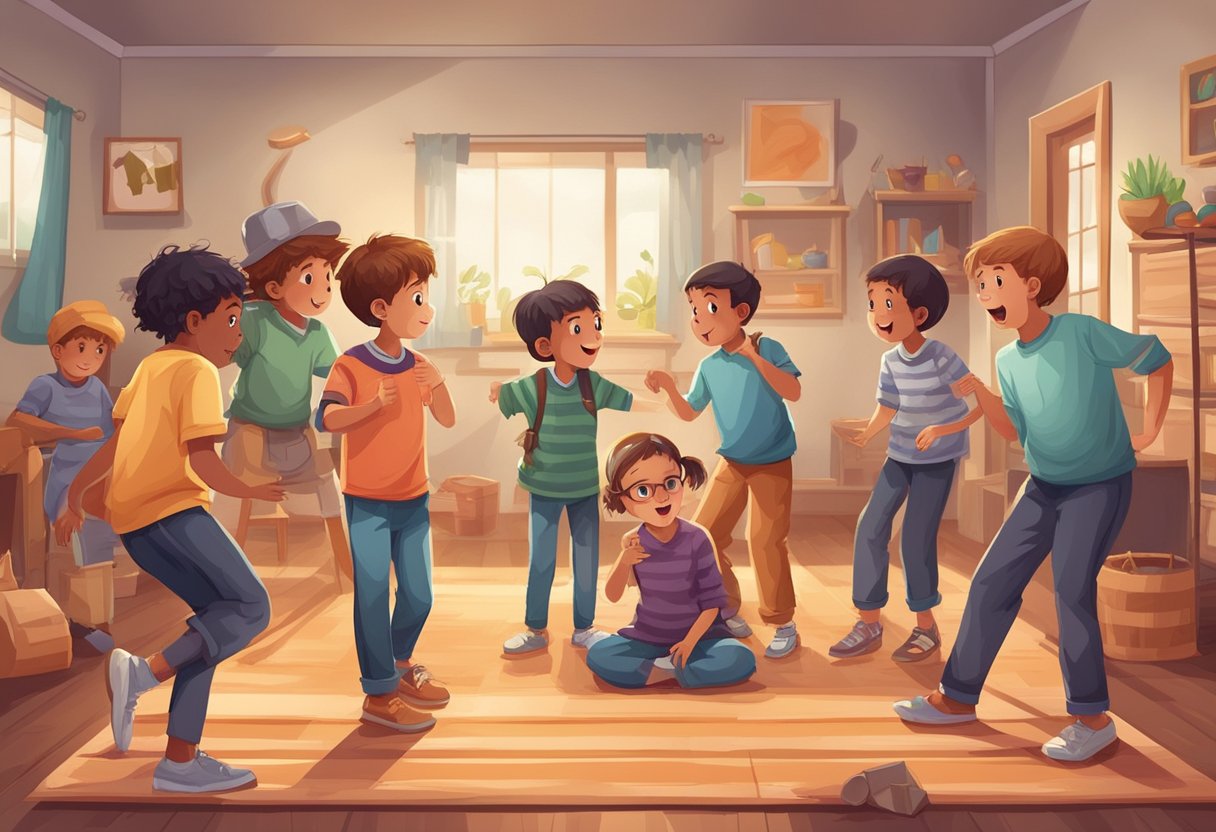 Drama Activities KS2: Engaging Ideas for Key Stage 2 Pupils Drama Activities,KS2,Drama session LearningMole Drama Activities KS2: A group of children engaged in various drama activities, such as role-playing and improvisation, with props and costumes scattered around the room